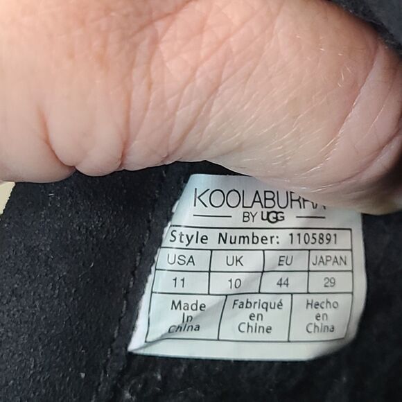 Koolaburra UGG Men 11 Bordon Suede Scuff Slip On Hand Free Slippers Black Casual - Picture 9 of 10